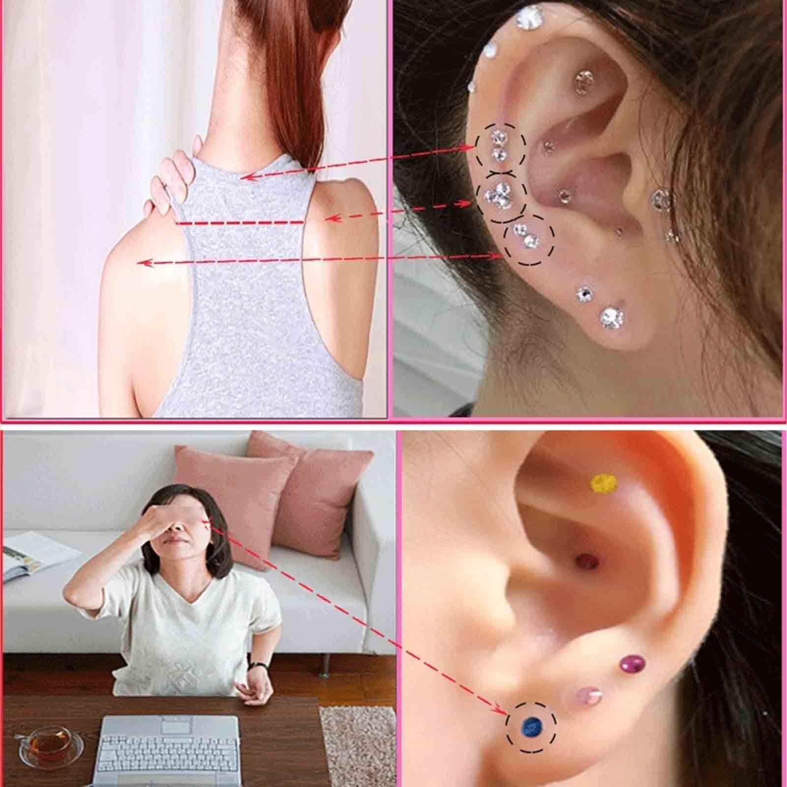 Oreille Presse Graines Acupuncture avec Pince à épiler pour Débutants Graines d'oreille Bijoux étanche Portable 20/40 Pièces Ear Seeds Beauté Bienfaits Invisibles(B - 40pcs)