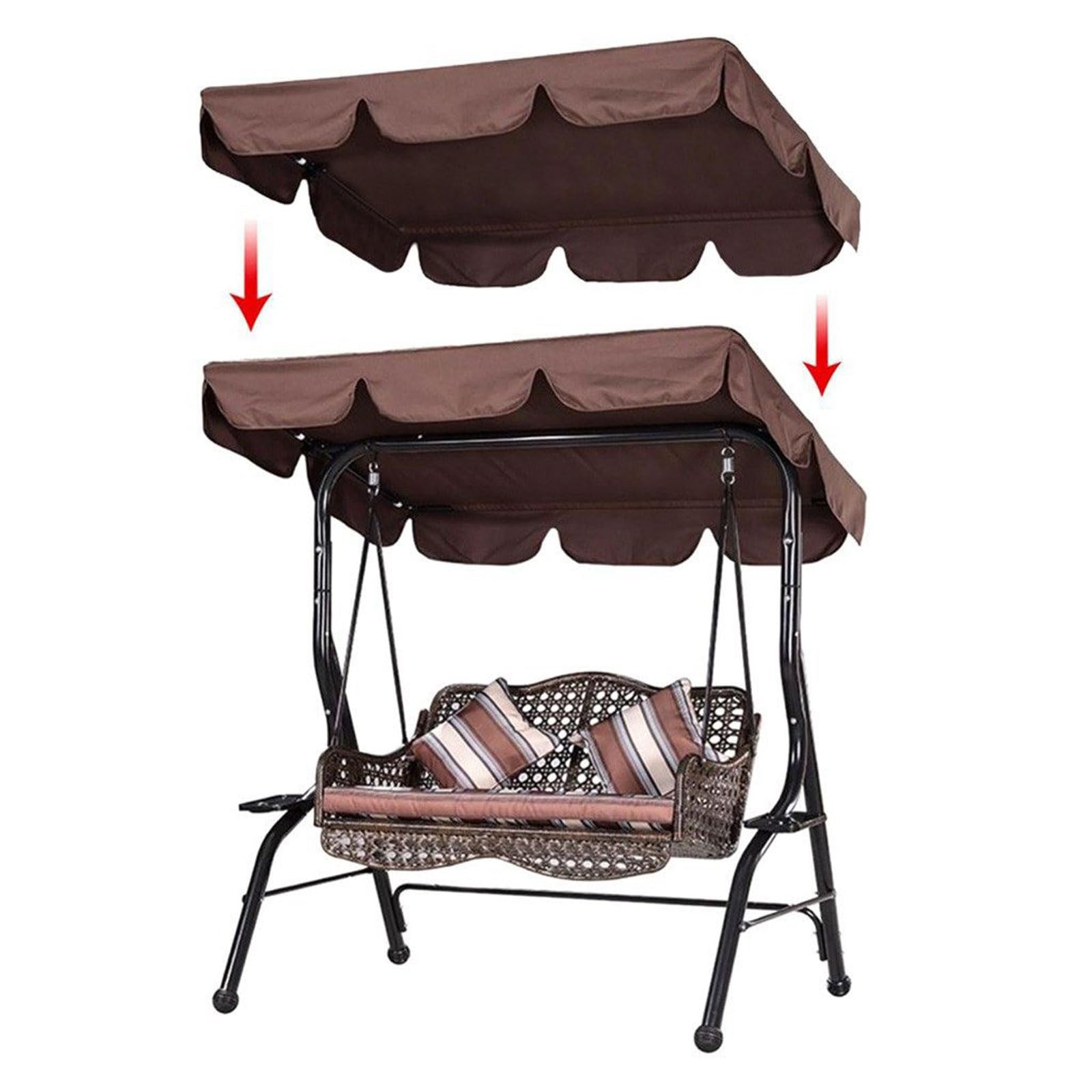 Toit De Rechange pour Balancelle,Toile De Balancelle De Jardin avec Toit,Couverture Auvent pour Jardins Batts,Anti-UV/Pluie,Facile à Installer,pour BalançOire De Jardin