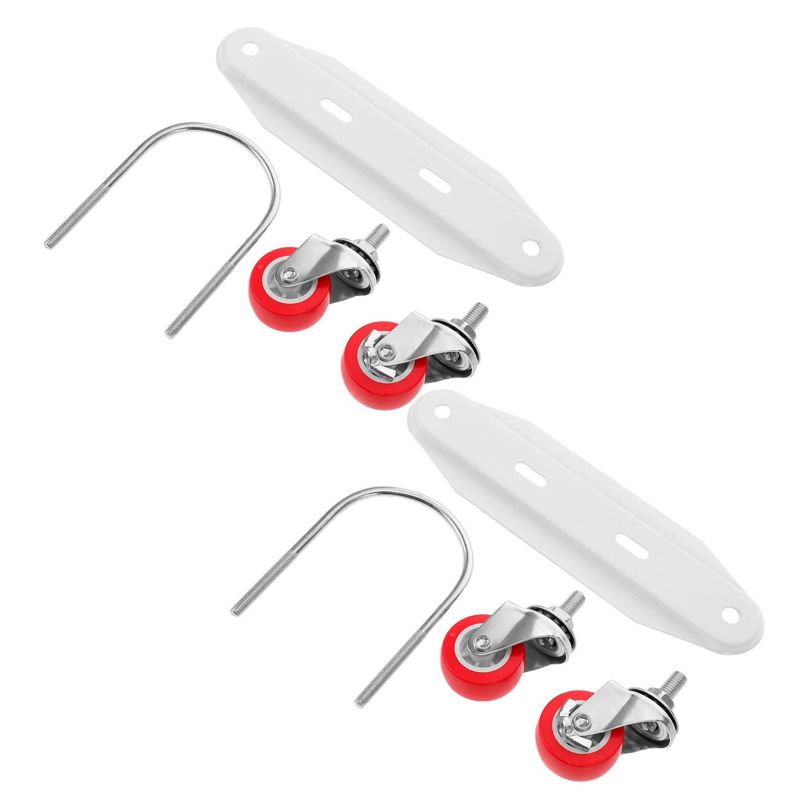 Supports en acier blanc et roulettes de radiateur en caoutchouc pour une glisse fluide