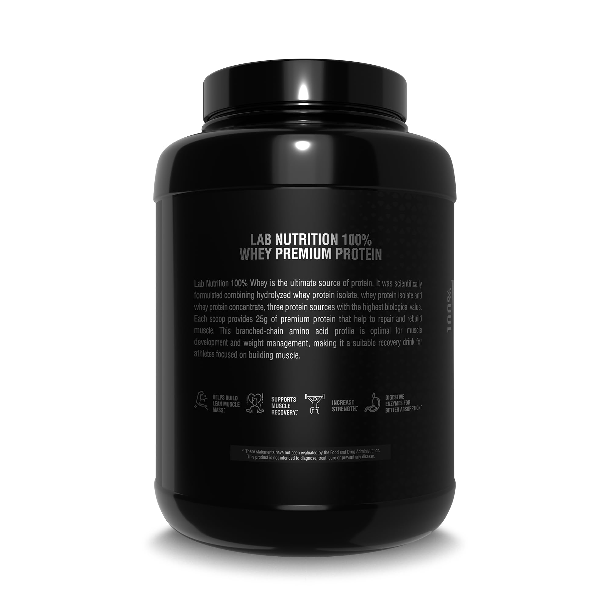 Lab Nutrition Premium, 100% Whey Protein Powder, Build muscl, Gluten Free, 25 g Protein, Delicious Vainilla Flavor, 5.7 Lbs - 74 Servings. — Amazon image 4