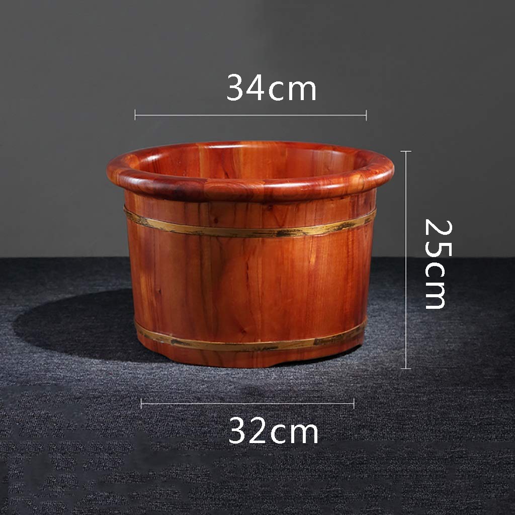 With Lid Foot Massage Wood Basin Massager, Camphor Wood Foot Bucket(No Massage Single Barrel)