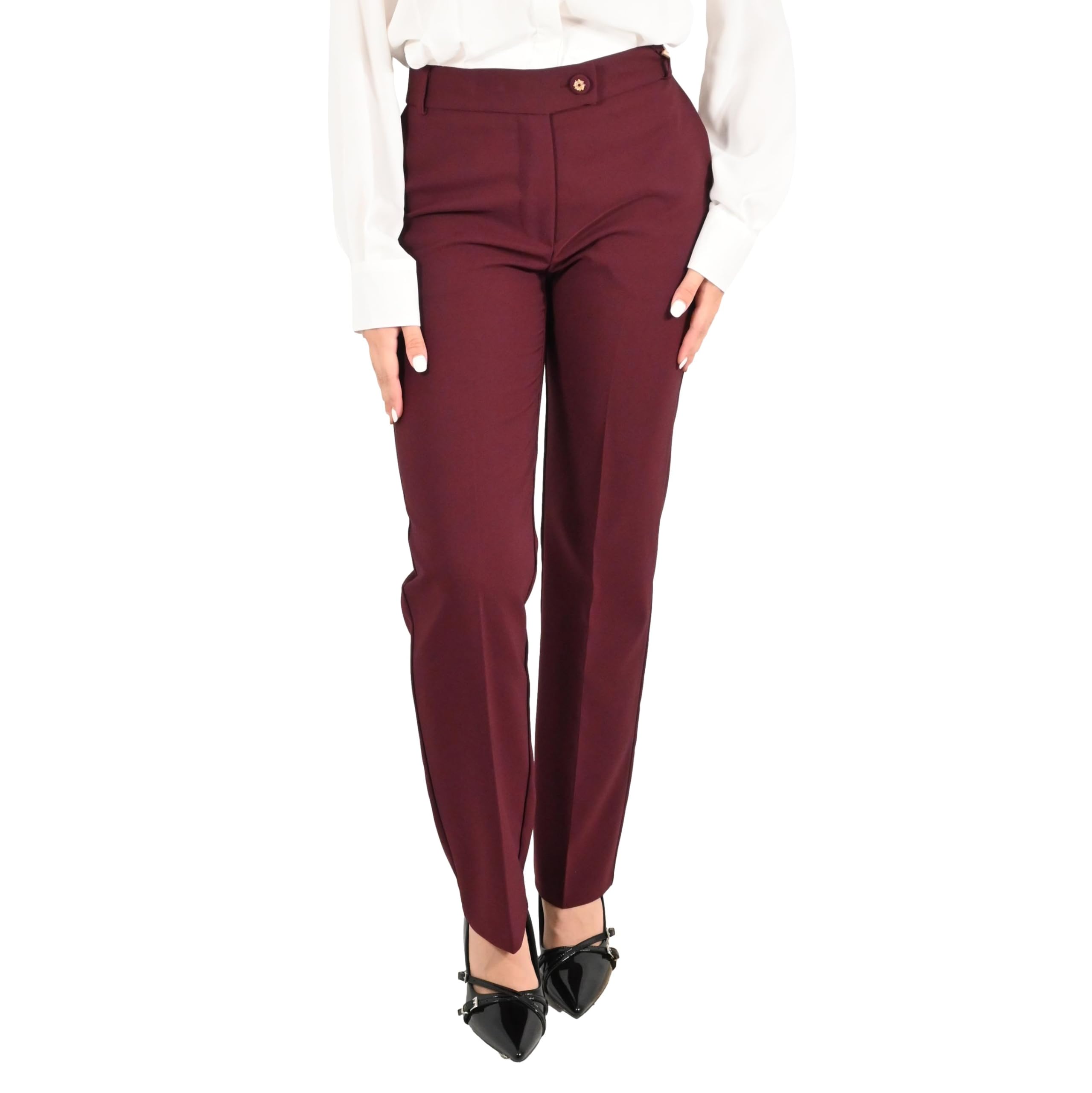 Rinascimento pantalone donna bordeaux rosso CFC0130150003