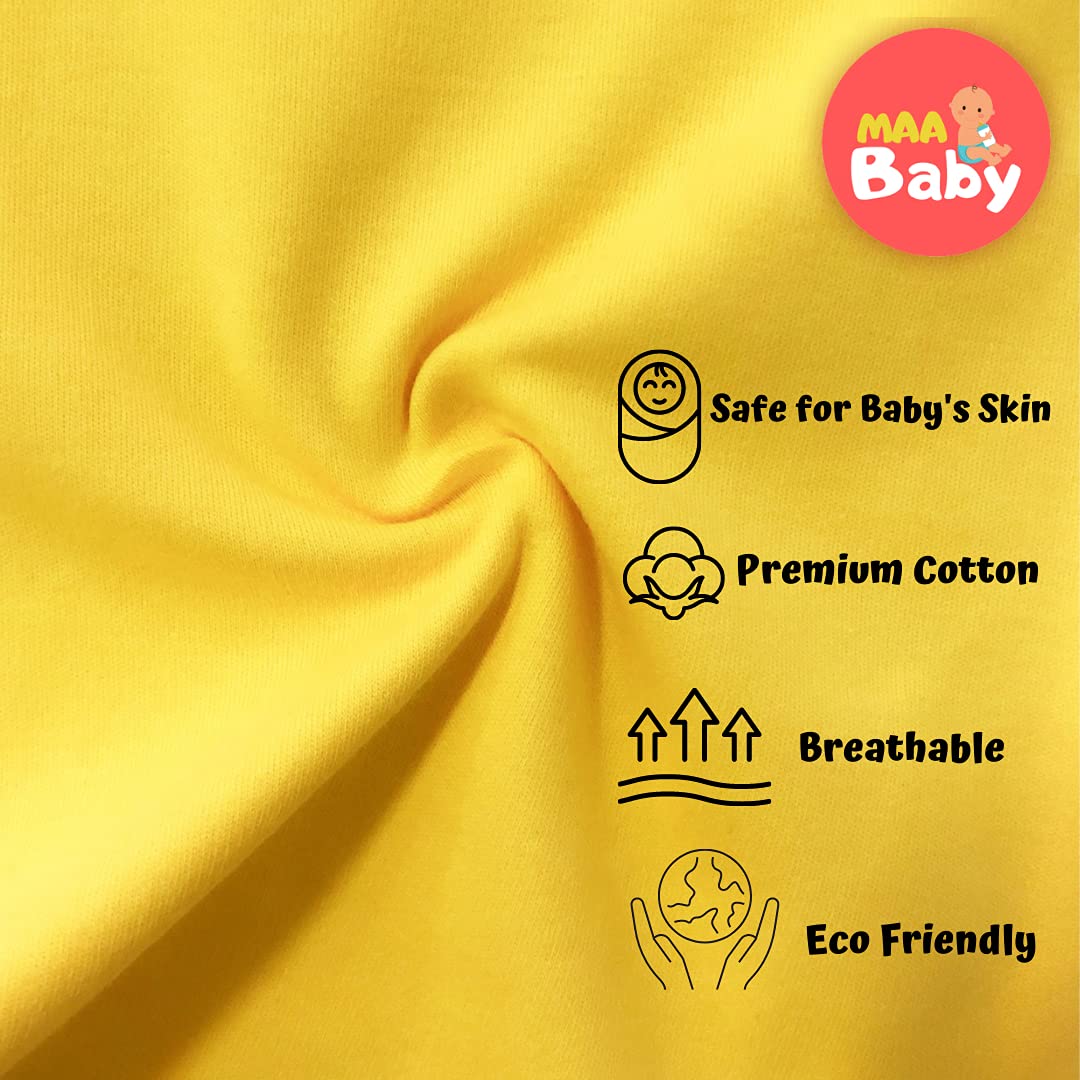 MA Baby Boys n Baby Girls Printed Cotton Baby Bodysuits Onesie Romper t Shirt for New Born Infant Toddlers Baby Dress Clothing Set of 4 (Multicolour 6-9 Months) 2