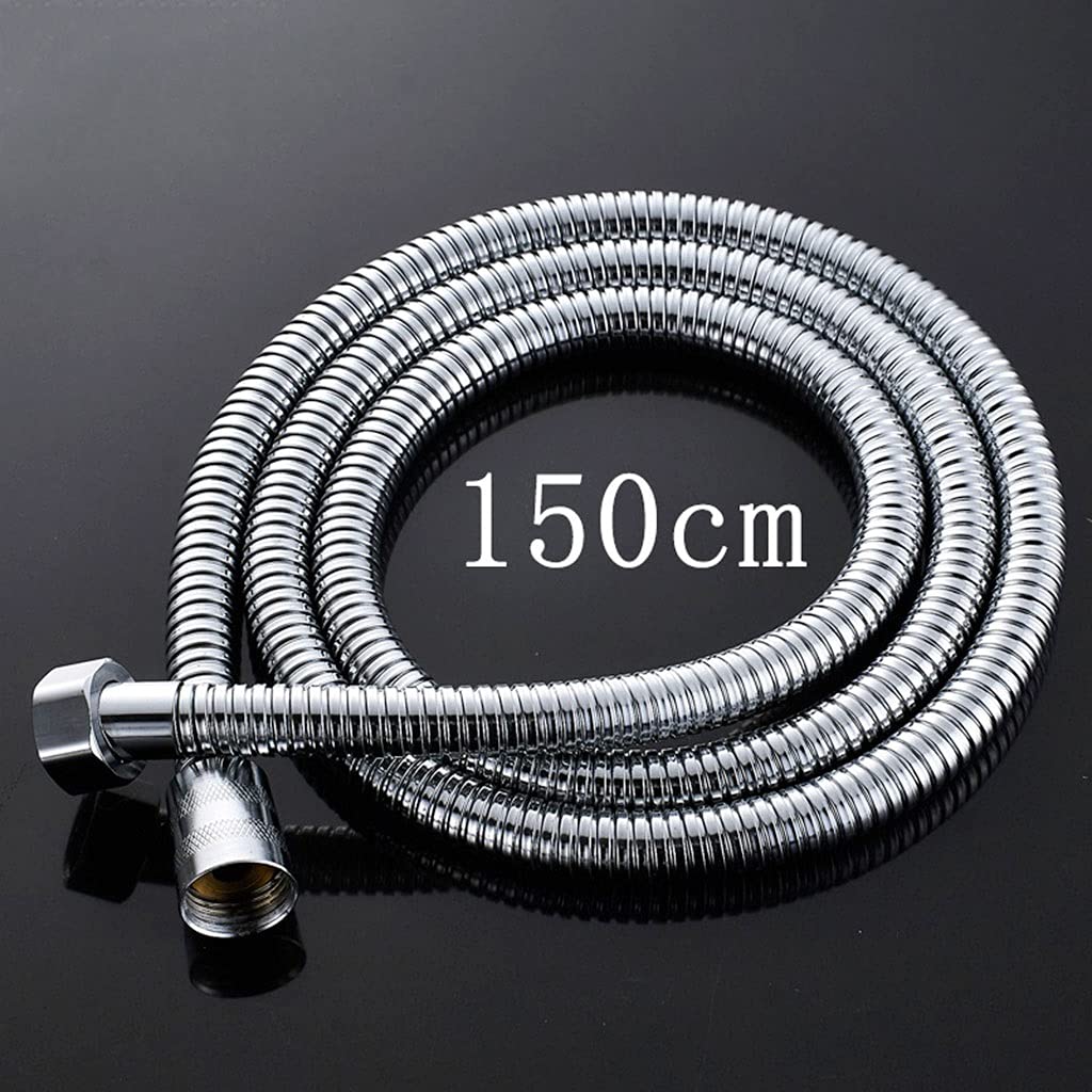 Tubo Flessibile Doccia Extra Lungo Tubo Flessibile Doccia Acciaio Inossidabile Cromato Tubo Doccia Morbido Tubo Acqua Bagno Tubi Idraulici Comuni(150cm)