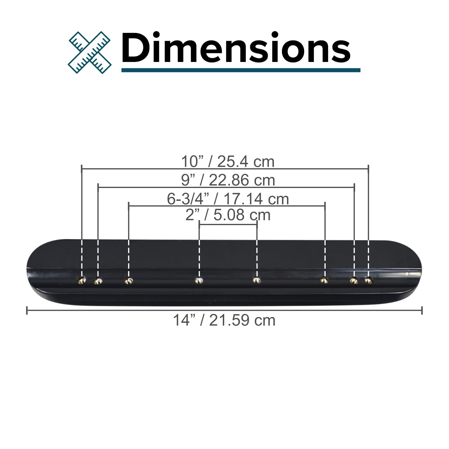 AlveyTech Heavy Duty Black 14" Full Length Padded Vinyl Armrest Pad for Wheelchair (Set of 2) - Replacement Comfortable Pads with Four Mounting Screws for Invacare & Drive Medical Wheelchairs
