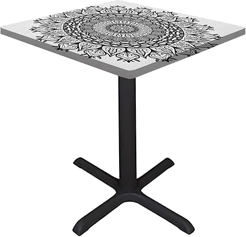 Miniatura 2 de Manteles de loto, diseño de mandala arabesco, bohemio, elástico, para mesa de 52 x 52 pulgadas, para restaurantes, picnic, patio, decoración de