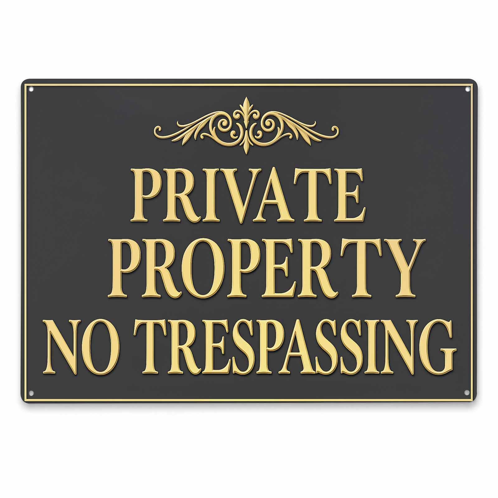 Private Property No Trespassing Vintage Metal Tin Sign 8x12,Waterproof