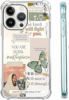 Vista 45 de Cubierta de Teléfono con Versículos de la Biblia y Citas Cristianas de Jesús en Collage, Funda Protectora Suave de TPU de Moda para iPhone 16 Pro, #1