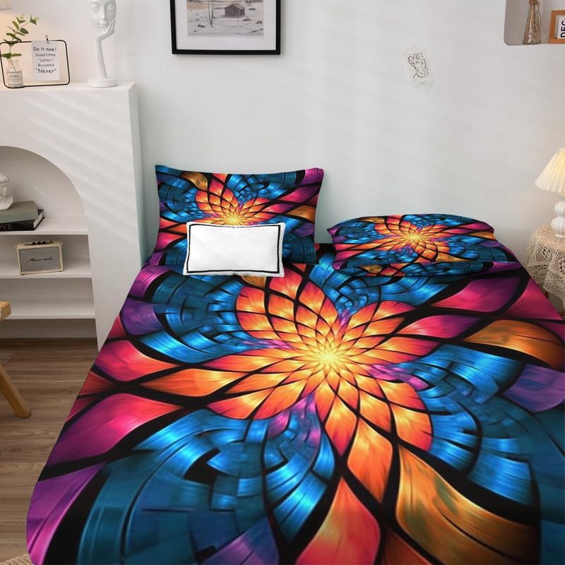 Miniatura 3 de Abstract Sheets - Juego de sábanas de tamaño California King, sábanas de cama coloridas, microfibra suave, bolsillo profundo, sábanas y fundas de