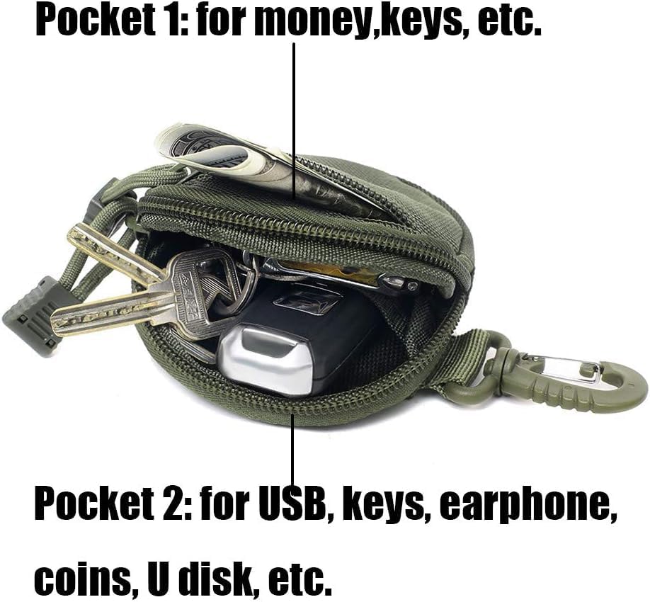 Image of GadgetBite Army Coin Pouch with Zipper for Multipurpose Use - Compact, Durable, Secure Storage for Coins, Keys, Cards, and Small Essentials - Ideal for Travel, Everyday Carry - Mustard (Pack of 2)