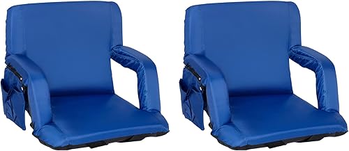 Flash Furniture Asientos de estadio portátiles para gradas o bancos, sillas de estadio acolchadas con correas para mochila y almacenamiento, paquete