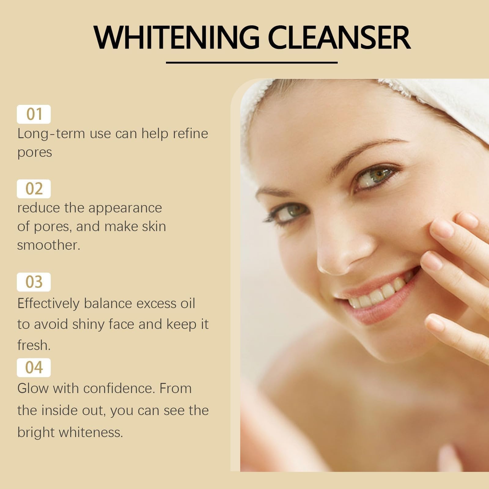 Detergente viso schiumogeno purificante, detergente viso esfoliante idratante, detergente viso naturale delicato idratante illuminante, per tutti i tipi di pelle