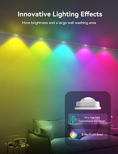 Miniatura 5 de Luces permanentes para exteriores, 100 pies inteligentes IC+RGB luces de Navidad para exteriores con 72 LED, IP67 impermeable LED aleros iluminación