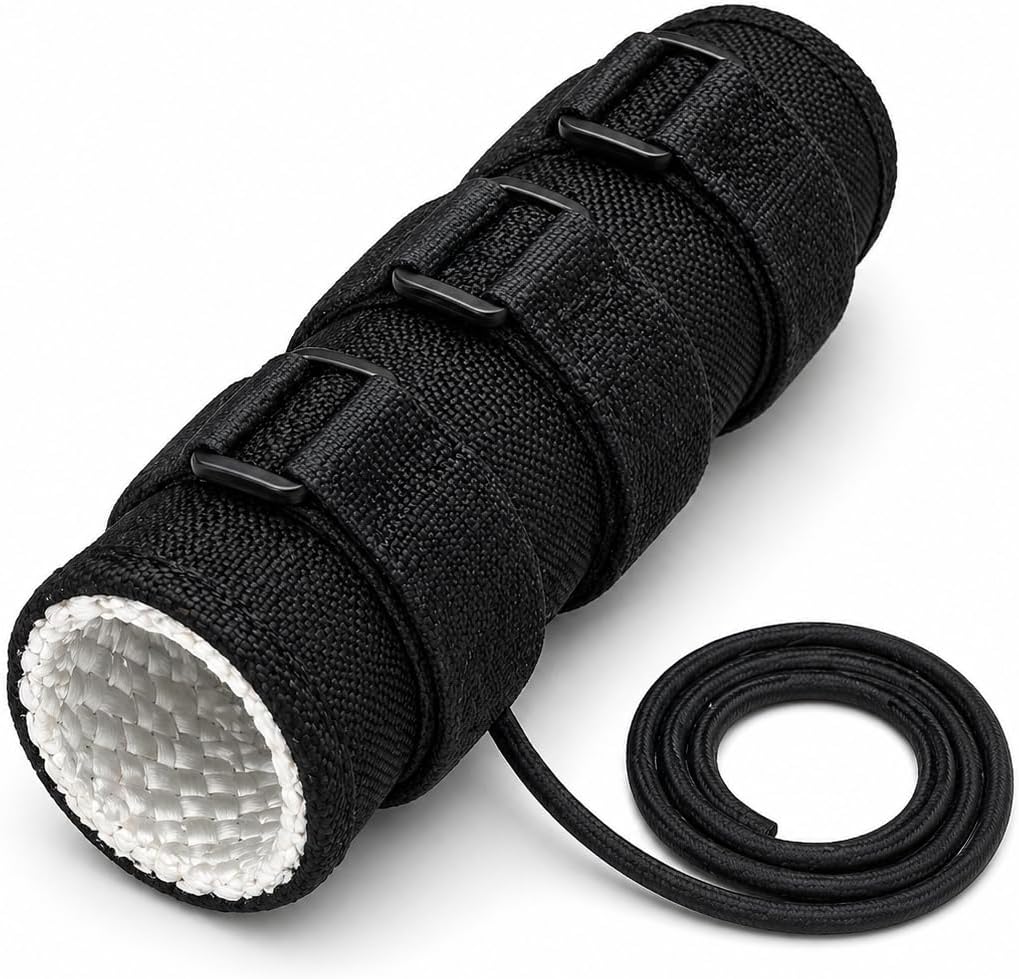 Suppressor Cover Wrap, 1000°F Heat Resistant Fiberglass Sleeve with Silicone Lining, Flame Retardant Microfiber Silencer Cover, Adjustable Protection Sleeve for 5/6/7/7.5/9 Inch