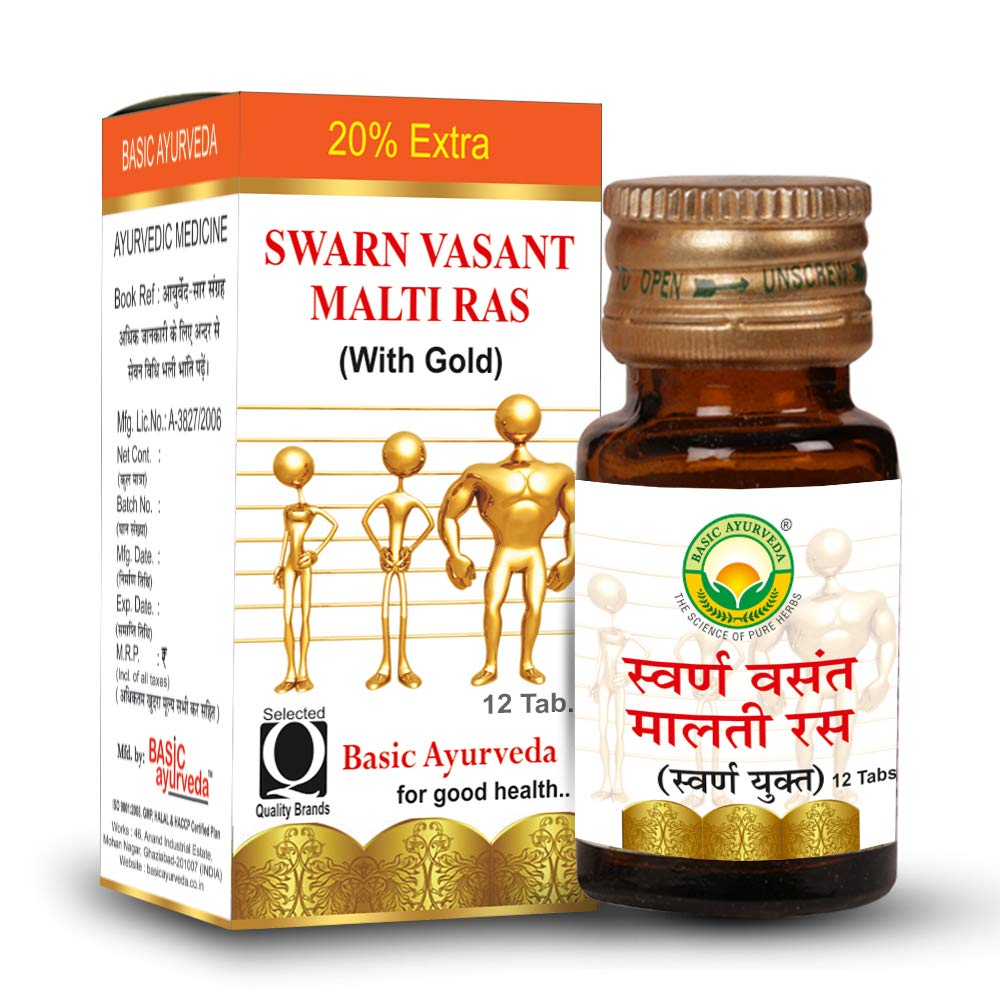 Basic Ayurveda Swarn Vasant Malti Ras (12 Tablet)