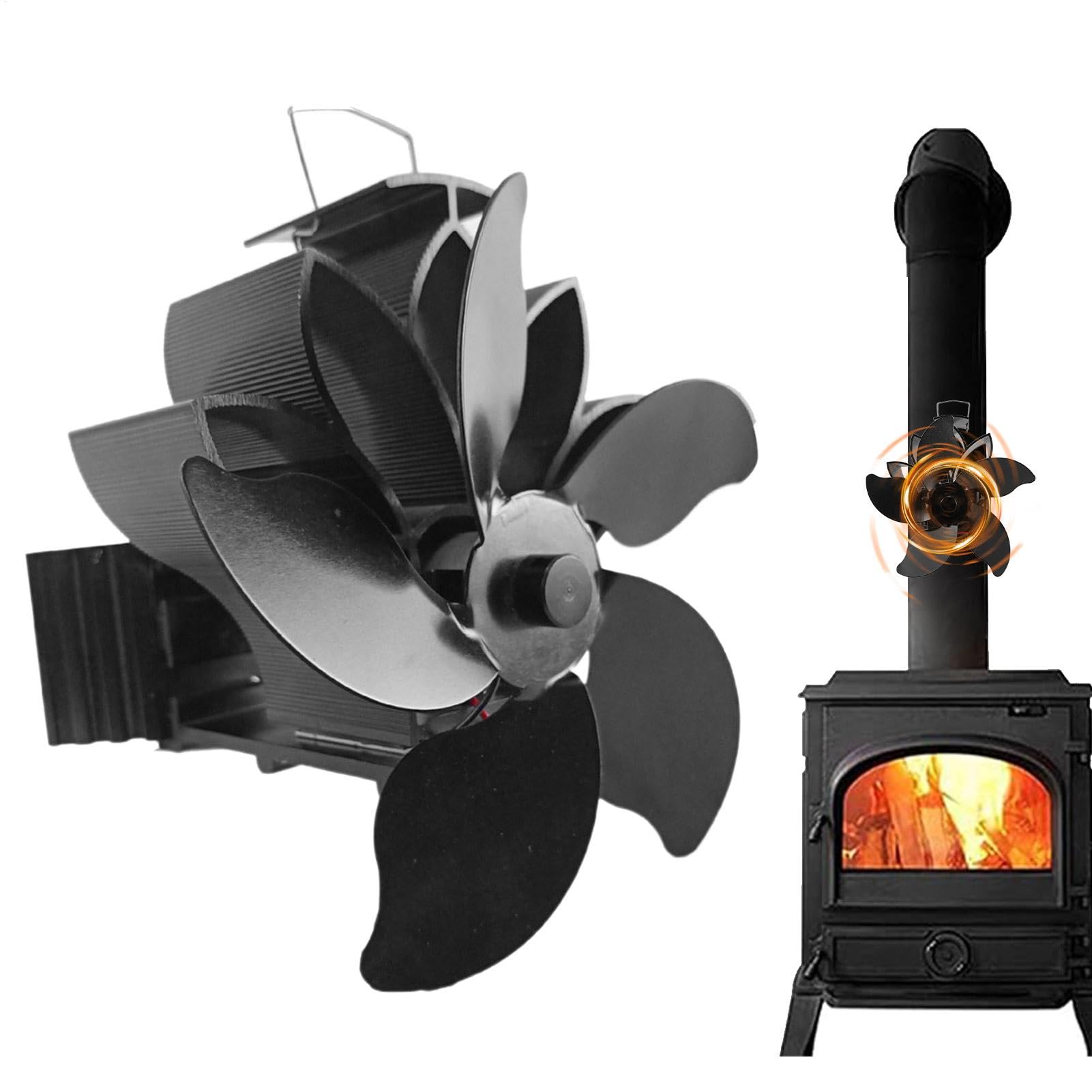 Ventilatore Per Stufa A Legna 5 Pale Non Elettrico Alimentato A Calore