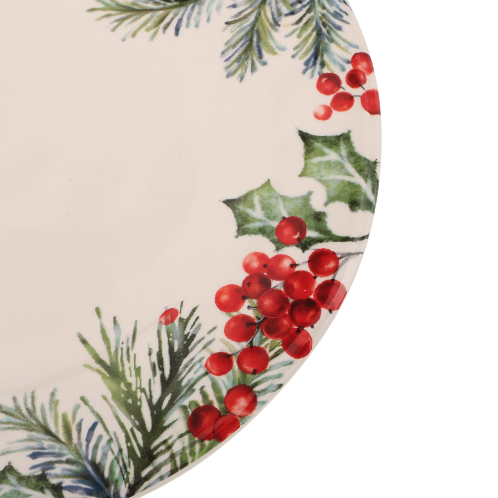 SEWACC Plato de Cerámica Grande Redondo Estampado Navideño