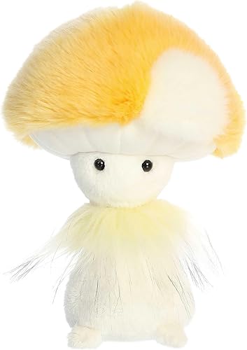 Aurora Vibrant Fungi Friends - Animal de peluche de miel - Diseño único - Compañeros adorables - Amarillo 9 pulgadas