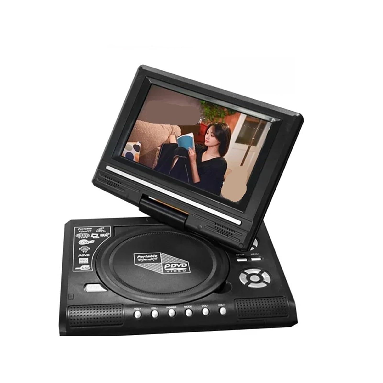 Dcdcd One Color 7.8 Inch Mini Dvd Cd Evd Disc Player - Portable Digital Smart Tv Player With Remote Control