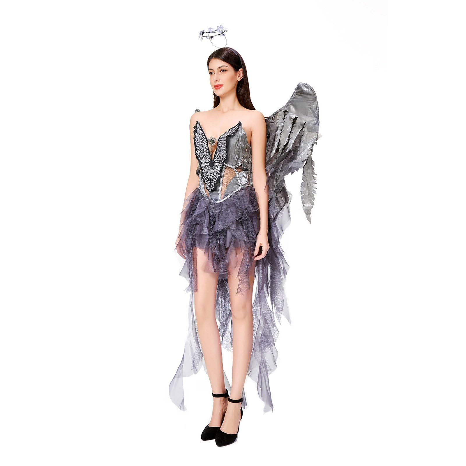 Halloween Teufel Engel Kostüm Damen Set, Witch Costume