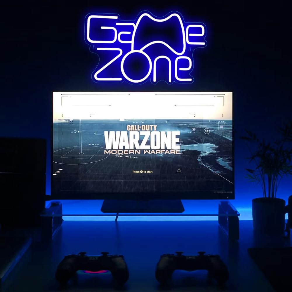 Game Zone De Jeu Salle De Jeux Néon Signe Led Avec Usb Alimenté Logo Pour Garçon Chambre Garçon Cave Salle De Jeux DéCoration Murale, Grand Cadeau Pour Fête
