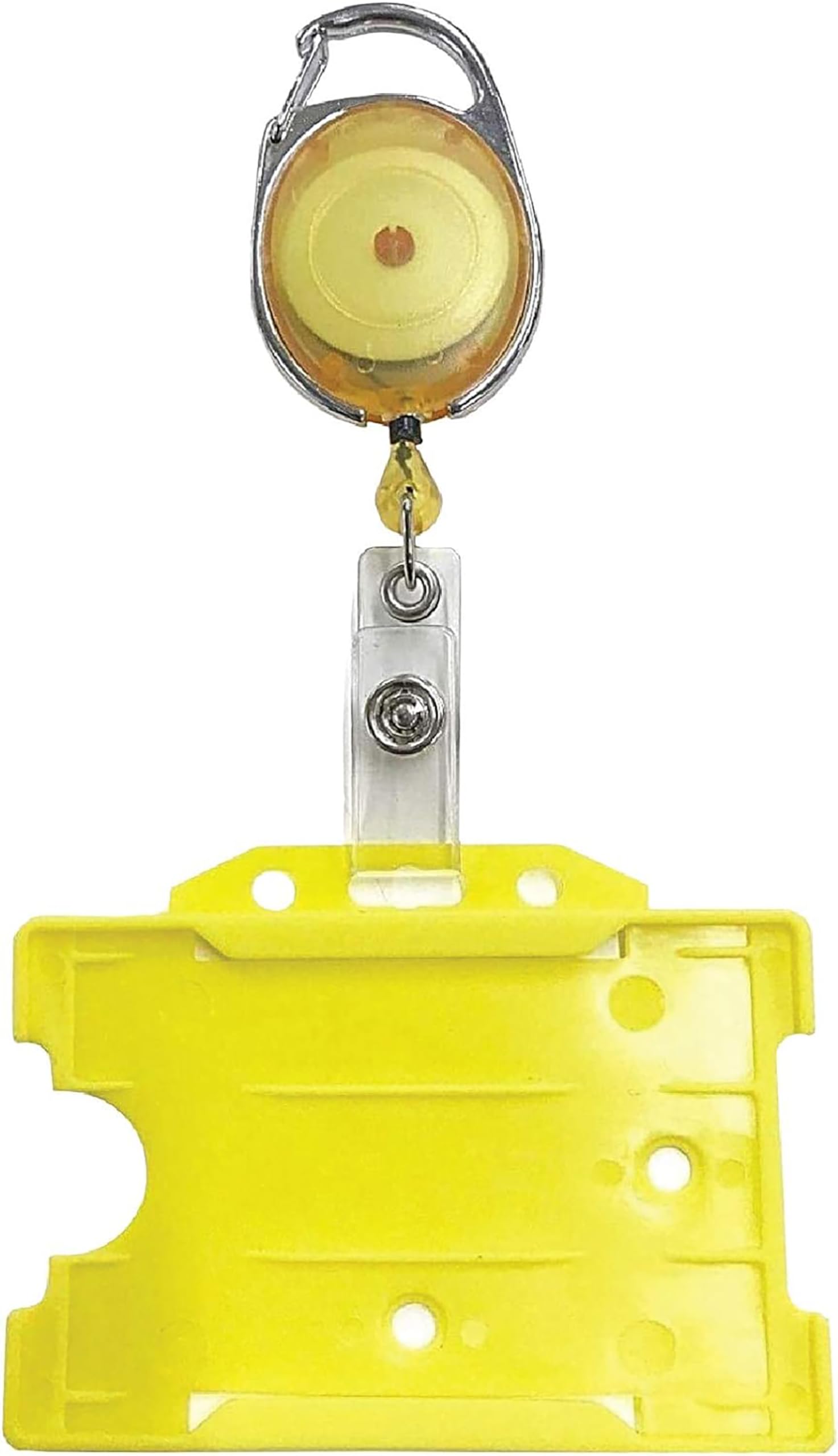 PCL Media ltd 2 Piece ID Card Badge Set Yellow Includes Retractable Badge Reel, Single Sided ID Card Badge Holder PCL Media ltd