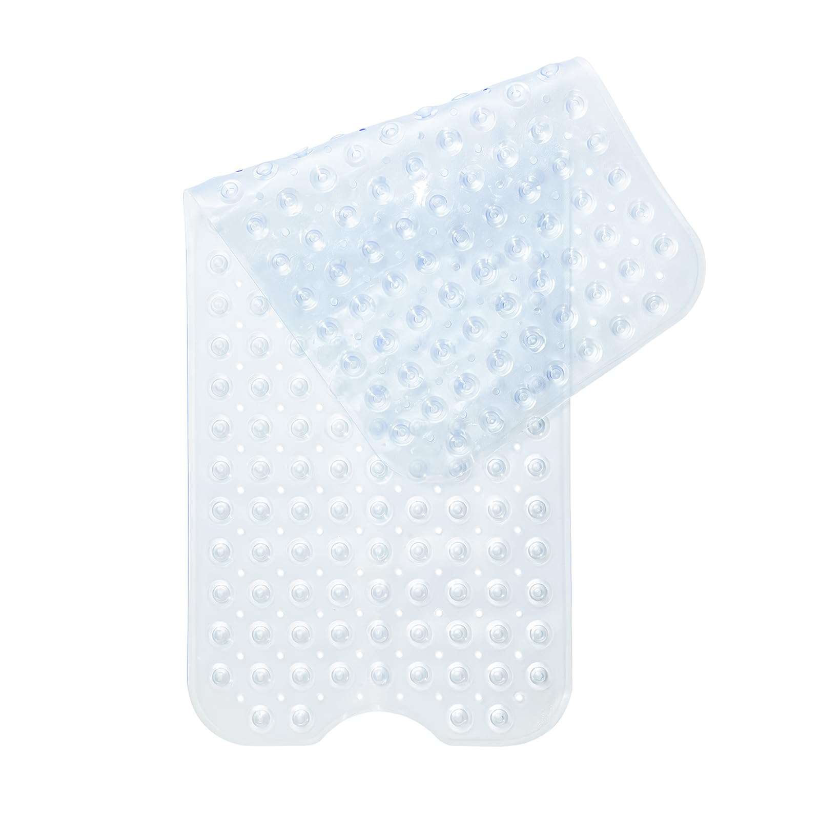 Alfombra Antideslizante para Bañera y Ducha 100x40cm, 200 Ventosas Ultra-Fuertes, Material Suave Antibacterial, Lavable a Máquina, Color Anti-Manchas, Seguridad Familiar (Transparente)