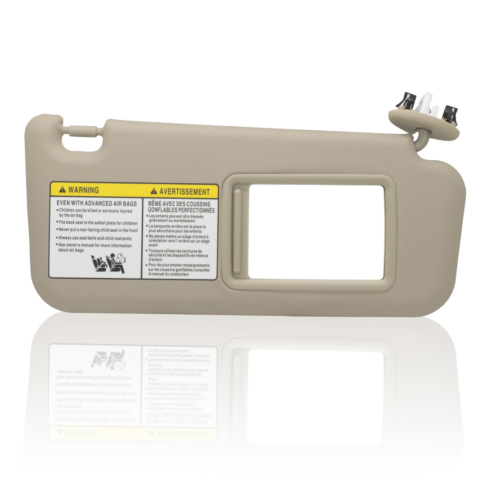Passenger Right Side Sun Visor Compatible with Toyota RAV4 2006 2007 2008 2009 2010 2011 2012 2013 with Light Replace 74310-42451-A1 Beige