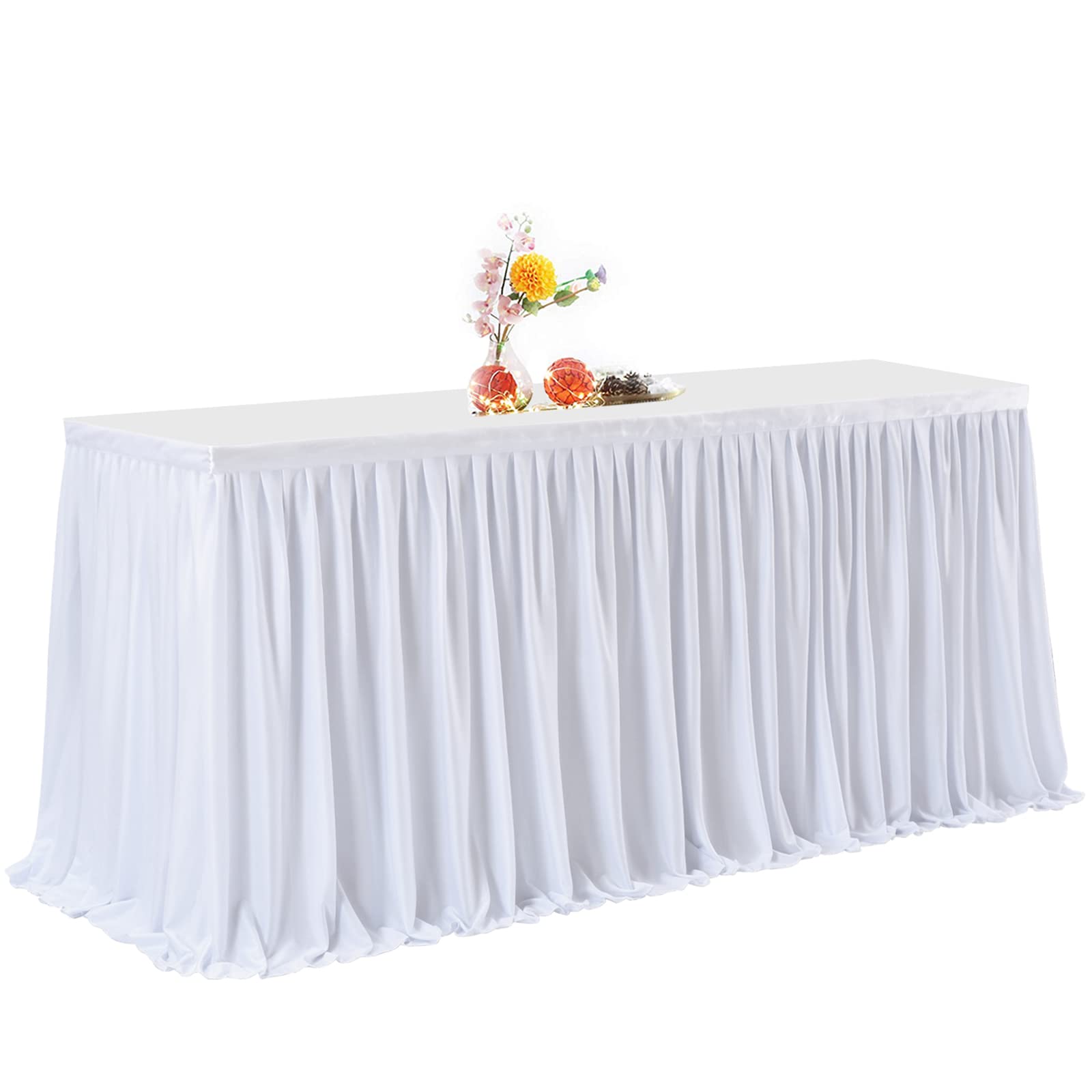 HB HBB MAGIC HBBMAGIC Bianco Gonna da Tavolo L183*H76cm, Decorazioni Tavolo per Babyparty, Babyshower, Compleanno, Matrimonio, Natale, Capodanno