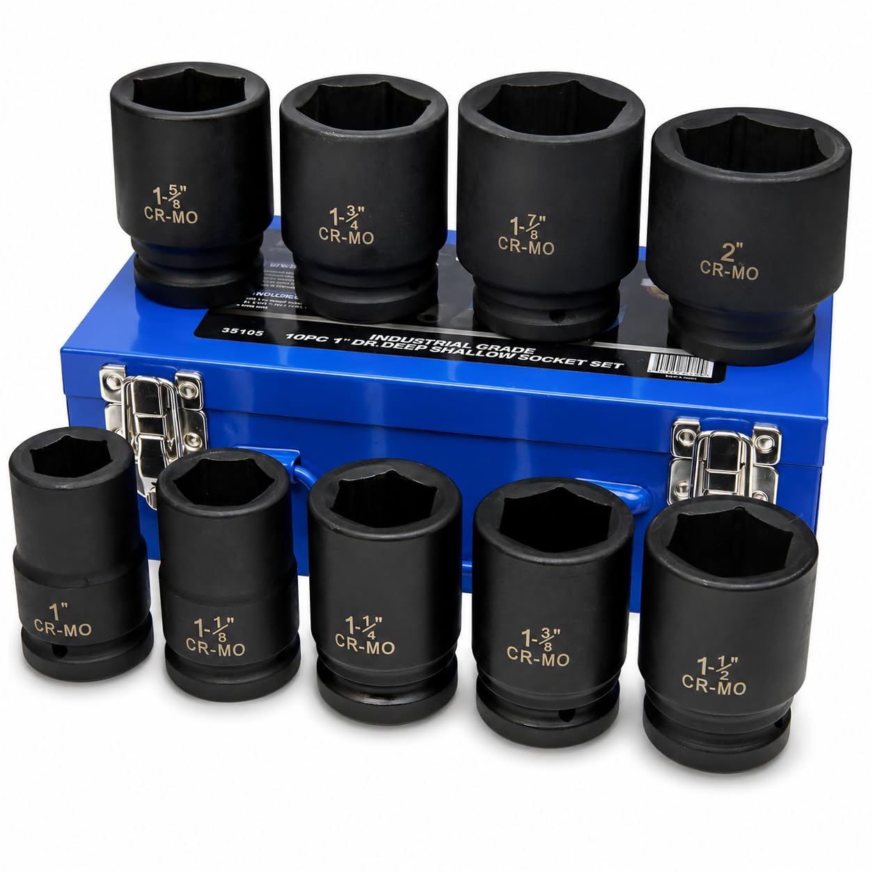 Stark USA 9-Pieces 1 Inch Drive Deep Impact Socket Set