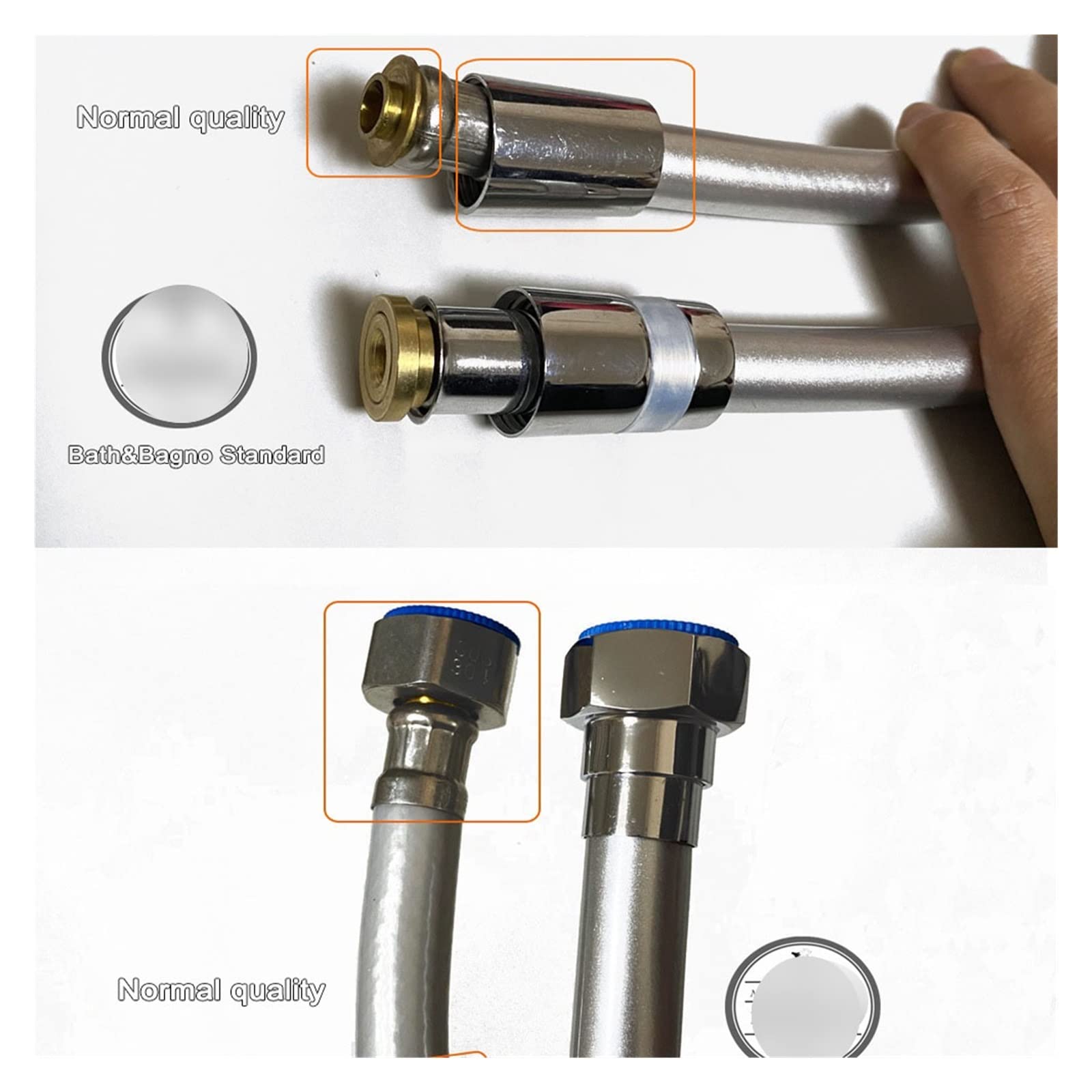Badezimmer Duschschlauch Hochdruck PVC Handheld Duschplumbing Flexibler Schlauch Gi/2 Anti-Wickelvorrichtung unternehmerischer Schnittstelle (Color : P 200 Gold)
