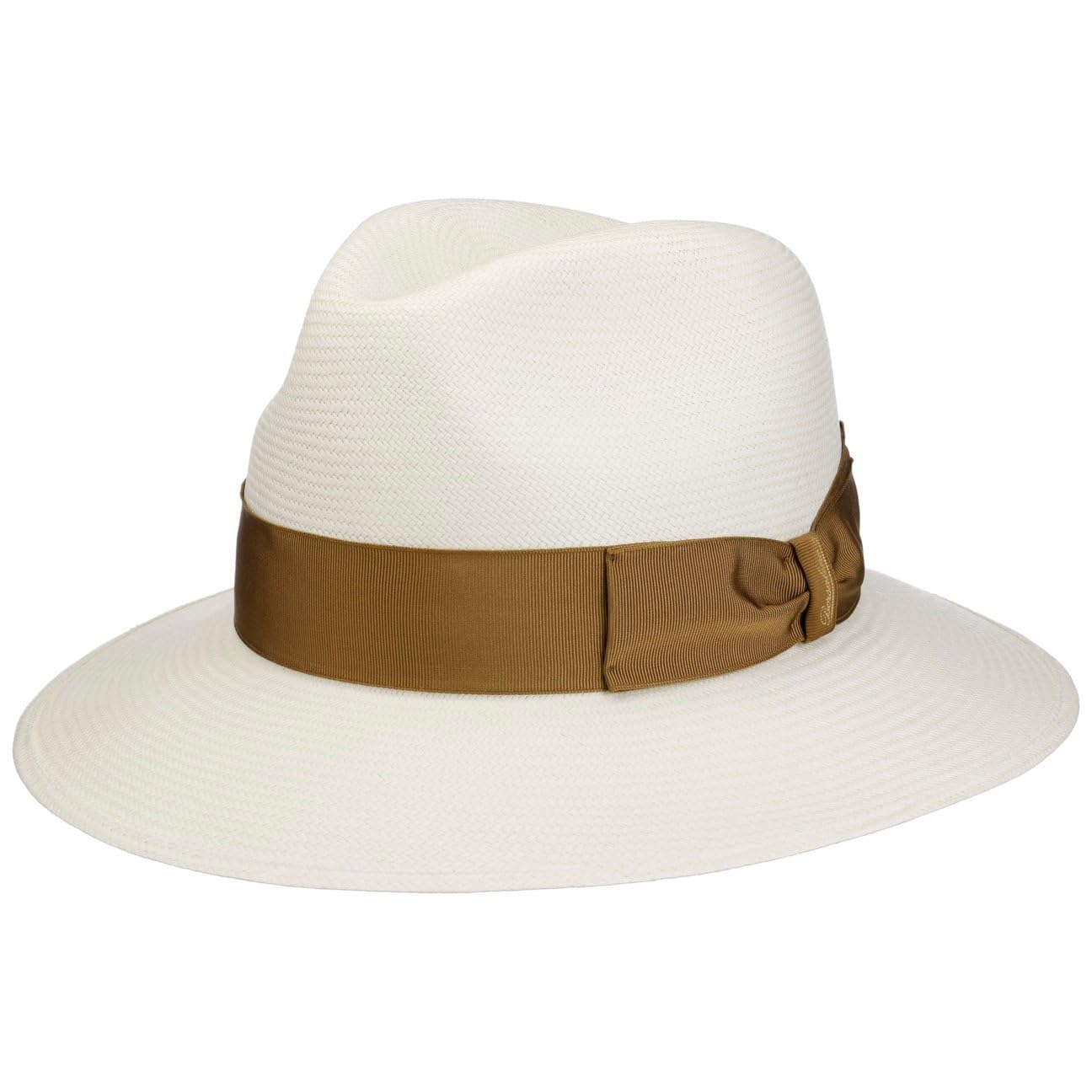 Borsalino Big Brim Bogart Panamahut Bogarthut Strohhut Hut Sommerhut Sonnenhut Panamastrohhut Damen/Herren - Made in Italy Panamastroh mit Ripsband, Ripsband Frühling-Sommer Sommer