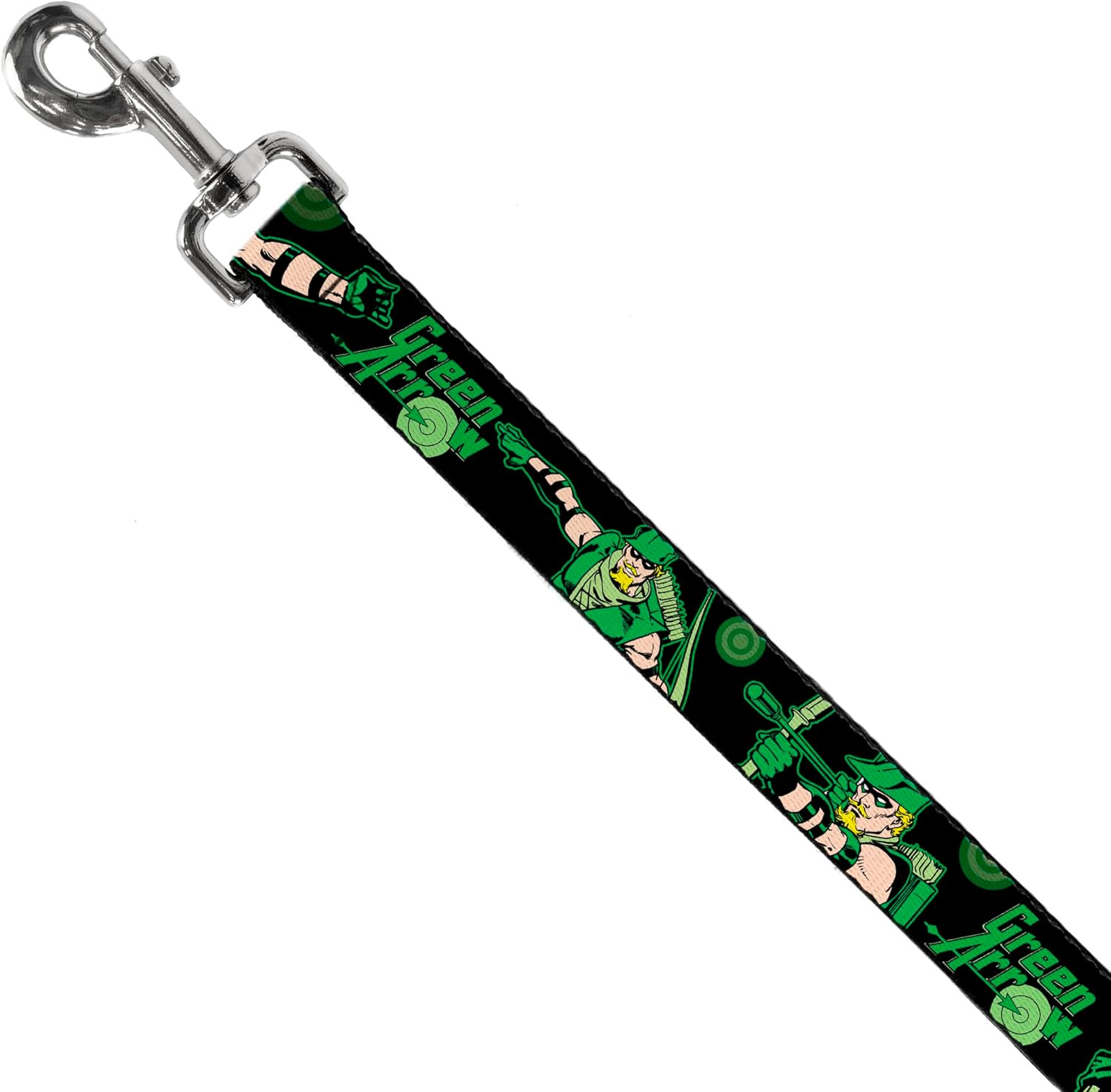 Dog Leash Green Arrow Action Poses Targets Black Greens 6 Feet Long 1.0 Inch Wide