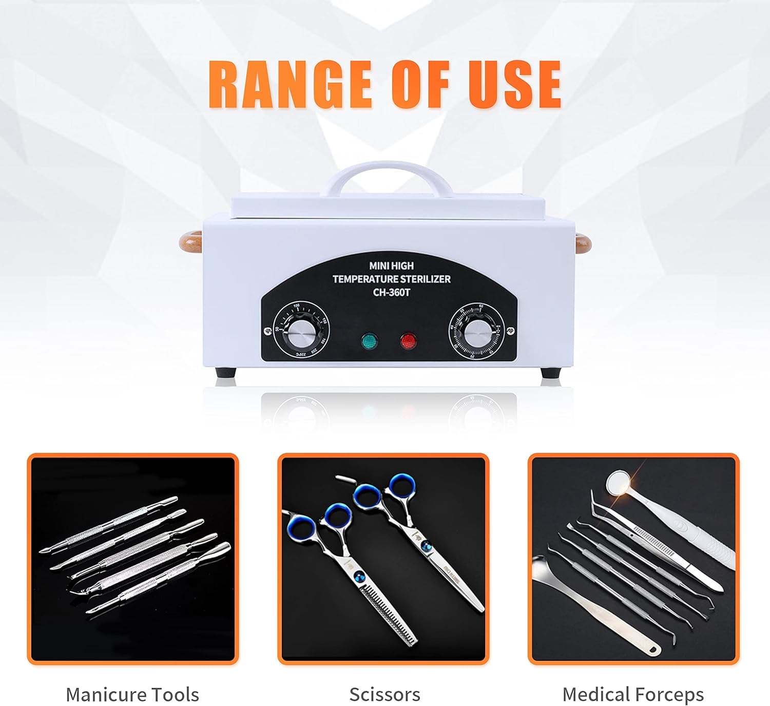 Caja de Limpieza de Herramientas de Metal de Alta Temperatura, 1.5L 300W Esterilizador de Utensilios de Peluquería y Tatuaje con Temperatura y Tiempo Ajustables para Spa, Salones, Peluquerías