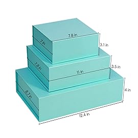 Rsgift Green Gift Box with Lid, 11x7.8x3.5 Inches, Magnetic Closure Small box for Men - Wedding, Birthday, Graduation Packaging