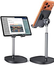 LISEN - Soporte para teléfono celular, ajustable, accesorios para escritorio de oficina, para todos los teléfonos iPhone, iPhone 15, Switch, Kindle, iPad, tablet de 4 a 10 pulgadas