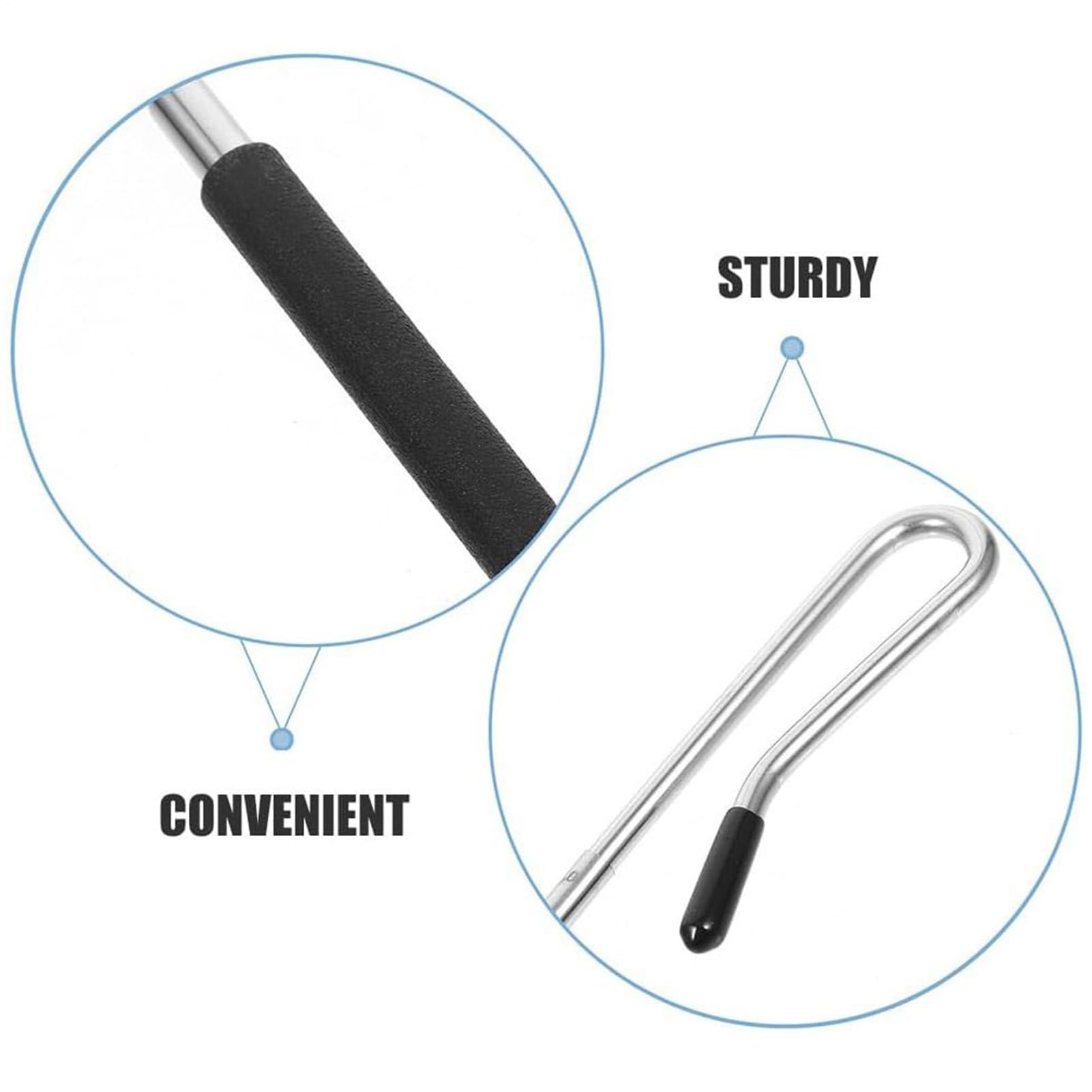 Puppenstab - Teleskop Armsteuerstab | Puppet Arm Rods | Puppenzubehör für Handpuppen & Klappmaulpuppen, Metallführungsstab für Theater & Schule, Flexible Handhabung für Puppenspieler Silber
