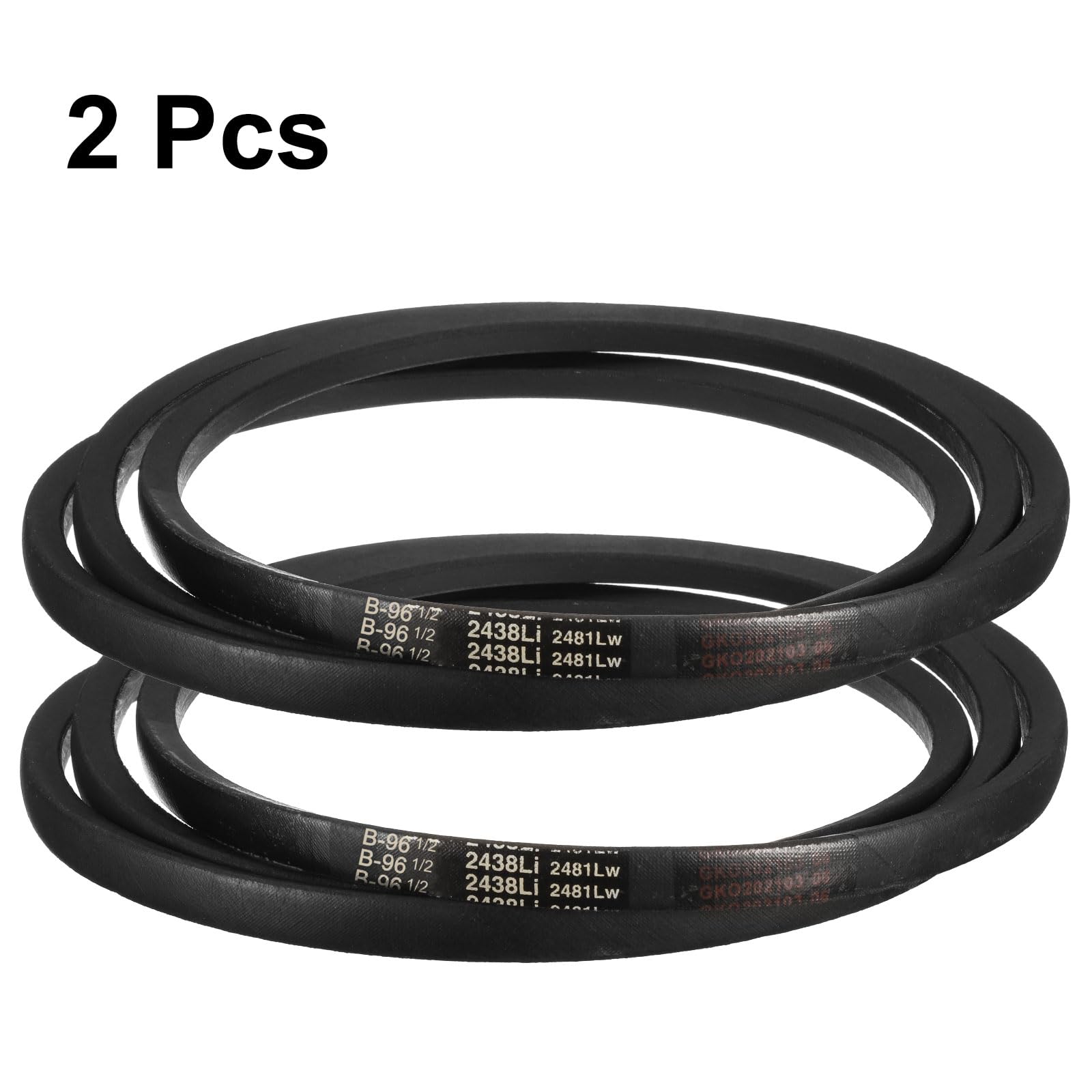 QUARKZMAN 2pz B96 1/2 Cinghia in Gomma, Cinghia a Sezione B 99.2" Circonferenza Esterna x 0.67" Larghezza x 0.43" Spessore, Cinghia di Trasmissione di Potenza Industriale, Nera