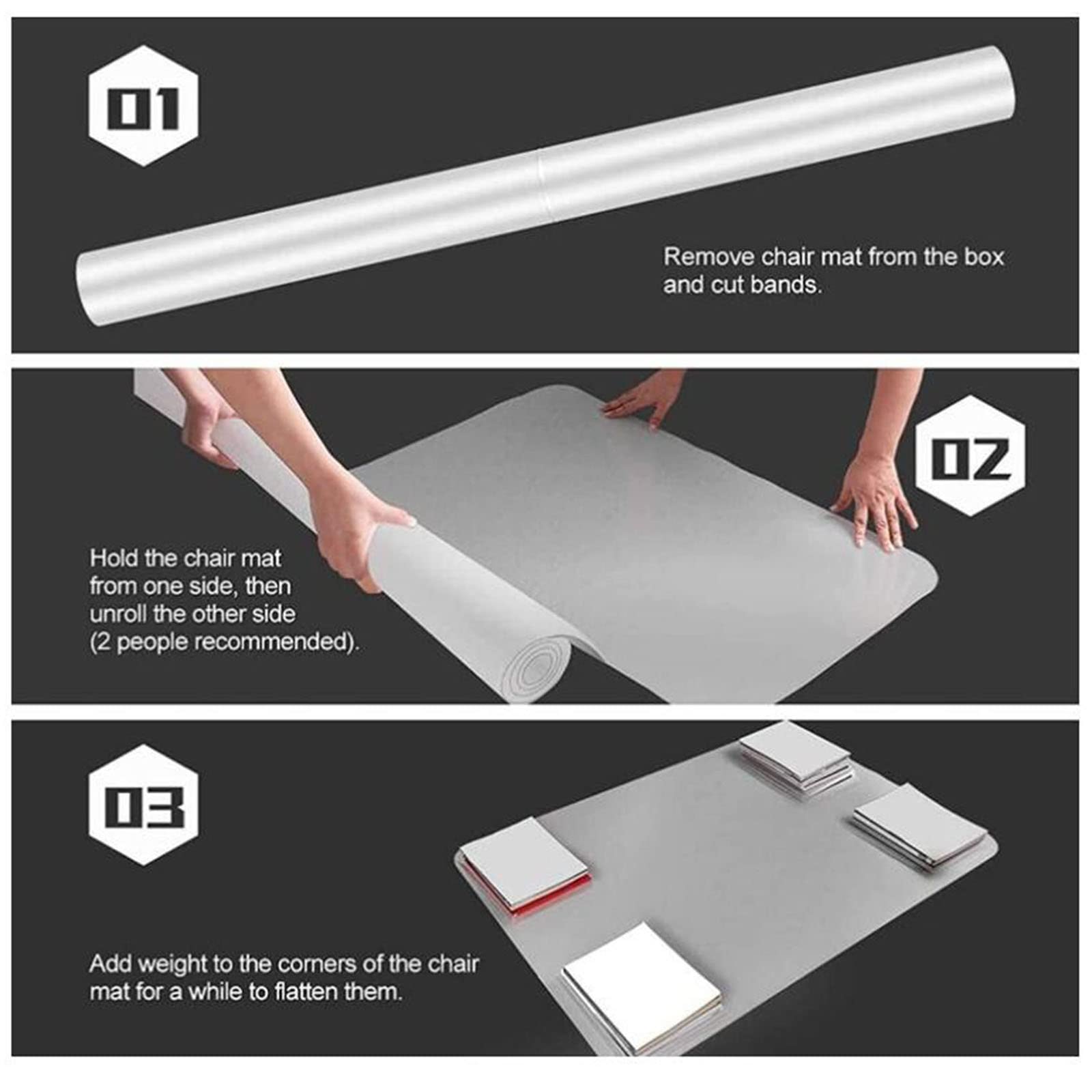 Tapis Protège Sol Antidérapant,Tapis de Porte, Plastique Tapis,Utilisation sur Sol Dur,Tapis de Protection de Sol Transparent pour Bureau à Domicile,2mm, 160/170/180/190/200cm (Color : 2mm, S