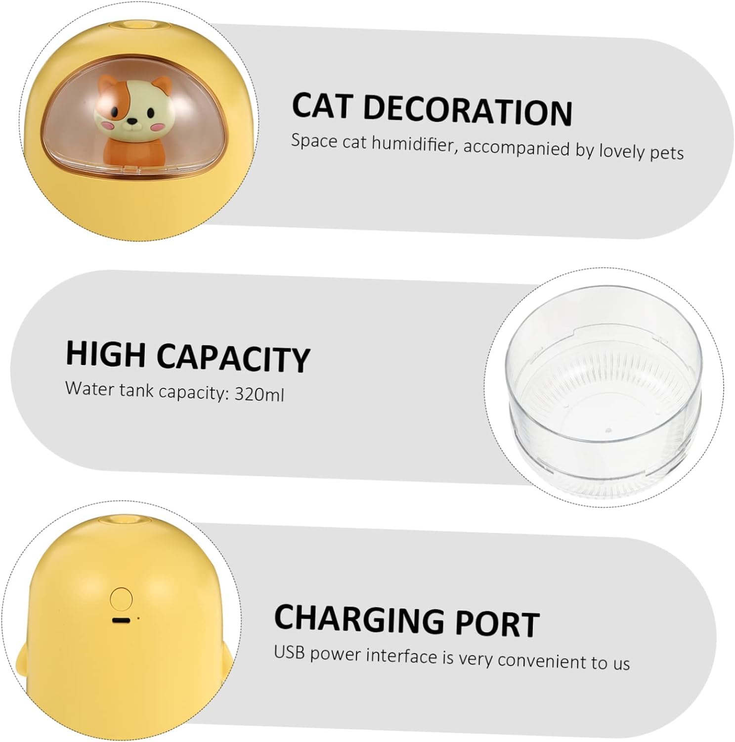 Do użytku domowego 2 szt. Kosmiczny kot nawilżacz Mini nawilżacz Usb ołówkowy nawilżacz Mini nawilżacz na biurko nawilżacz z diodami LED Mini powietrze wyparne
