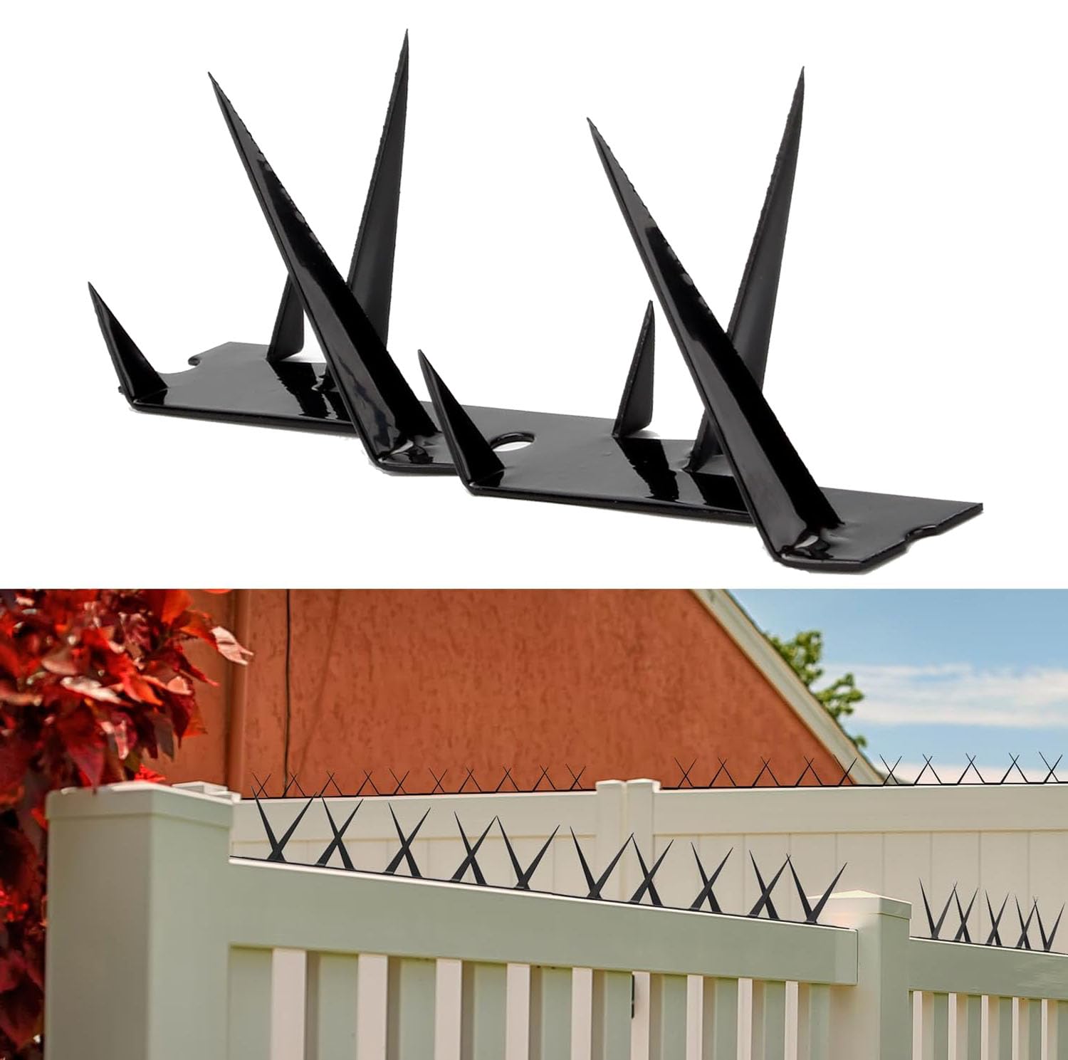 8 Pcs Fence Wall Spikes,15.3 x 3.9in Metal Anti-Climb Spikes Fence Security Spike with Screw Rust-Proof Intruder Deterrent Spike,Multifunctional Outdoor Fence Bird Pigeon Spikes for Yard Balcony Garde