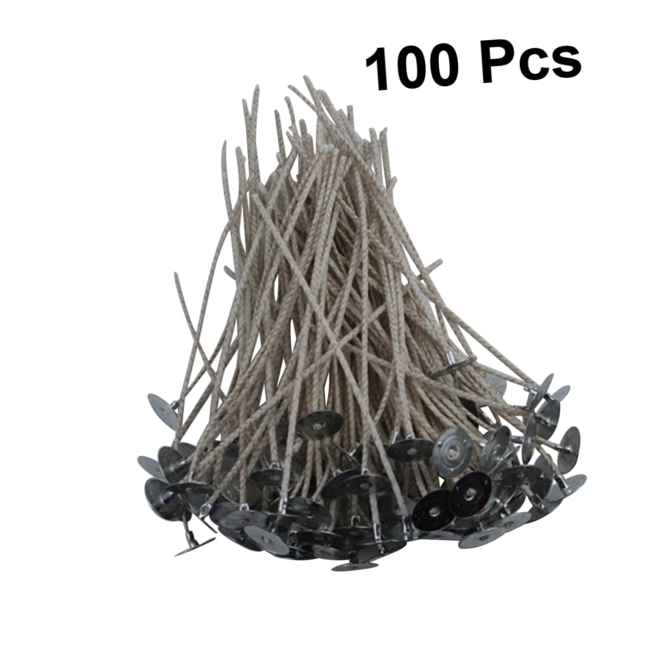 Gatuida Kit para Hacer Velas Artesanales con Soporte para Estabilidad Humo Negro con 100 Mechas Preenceradas Mecha de Cera y 100 Pestañas