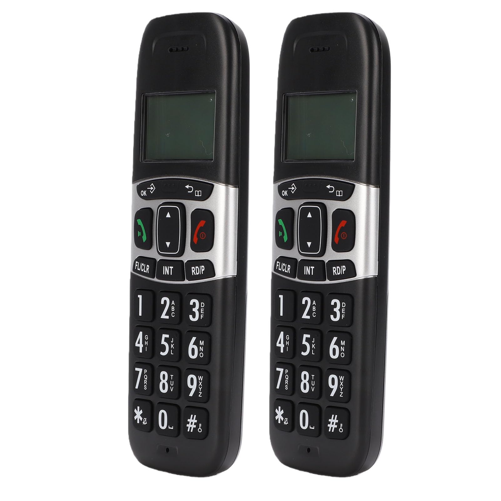 Telefono Cordless, Telefono DECT 6.0 con Chiamata Tridirezionale e Blocco Chiamate, Vivavoce con Rubrica, Ideale per l'ufficio Domestico, 2 Chiamate Rapide (Spina europea)