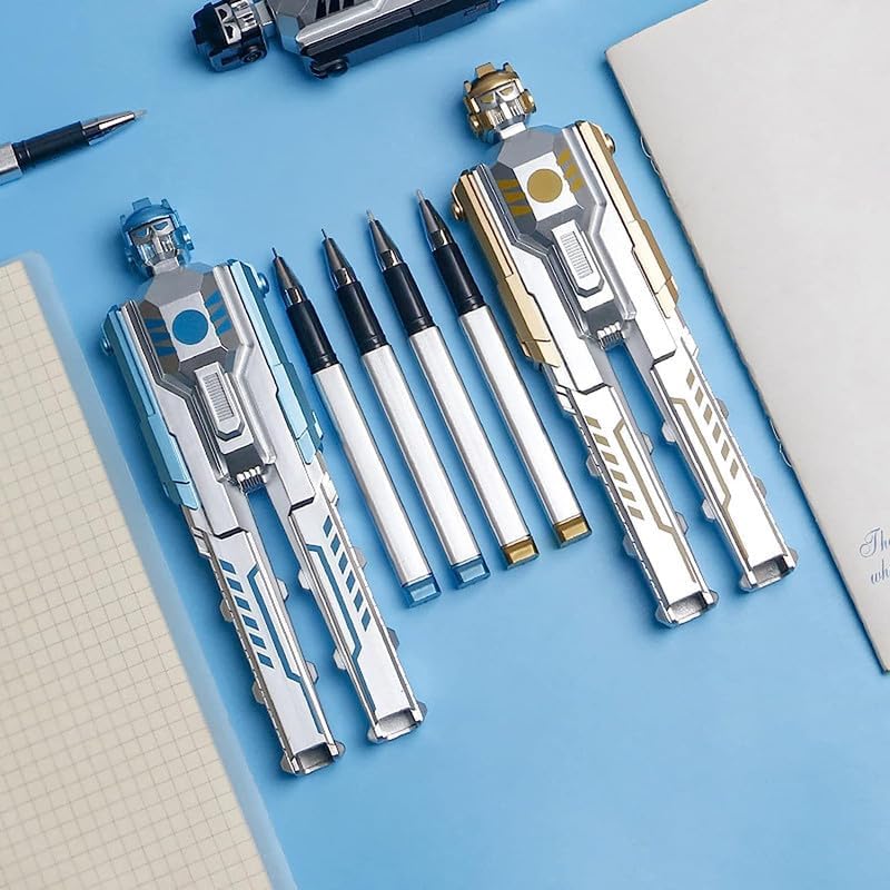 2 In 1 Robotic Transformer Gel Pen | Robotic Shape Pen | Ball Pen For Kids | Cute Pen For Kids | Birthday Return Gifts | Unique & Trendy | Set Of 2, Ink Blue