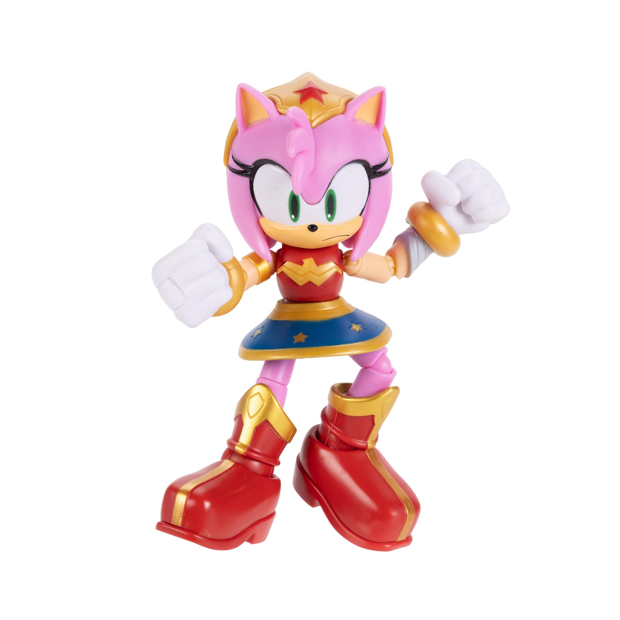 DC x Sonic Amy jako Wonder Woman, figurka 5" / 13 cm, oficjalna licencja Jakks Pacific, niezwykle szczegółowa i wyprofilowana konstrukcja, opakowanie kolekcjonerskie