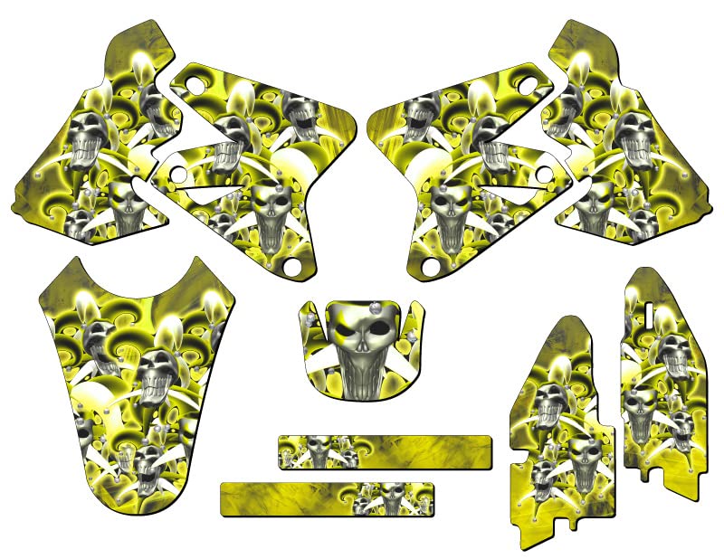 2000-2004 DRZ 400 SM Jester Yellow Senge Graphics Base Kit Compatible with Suzuki