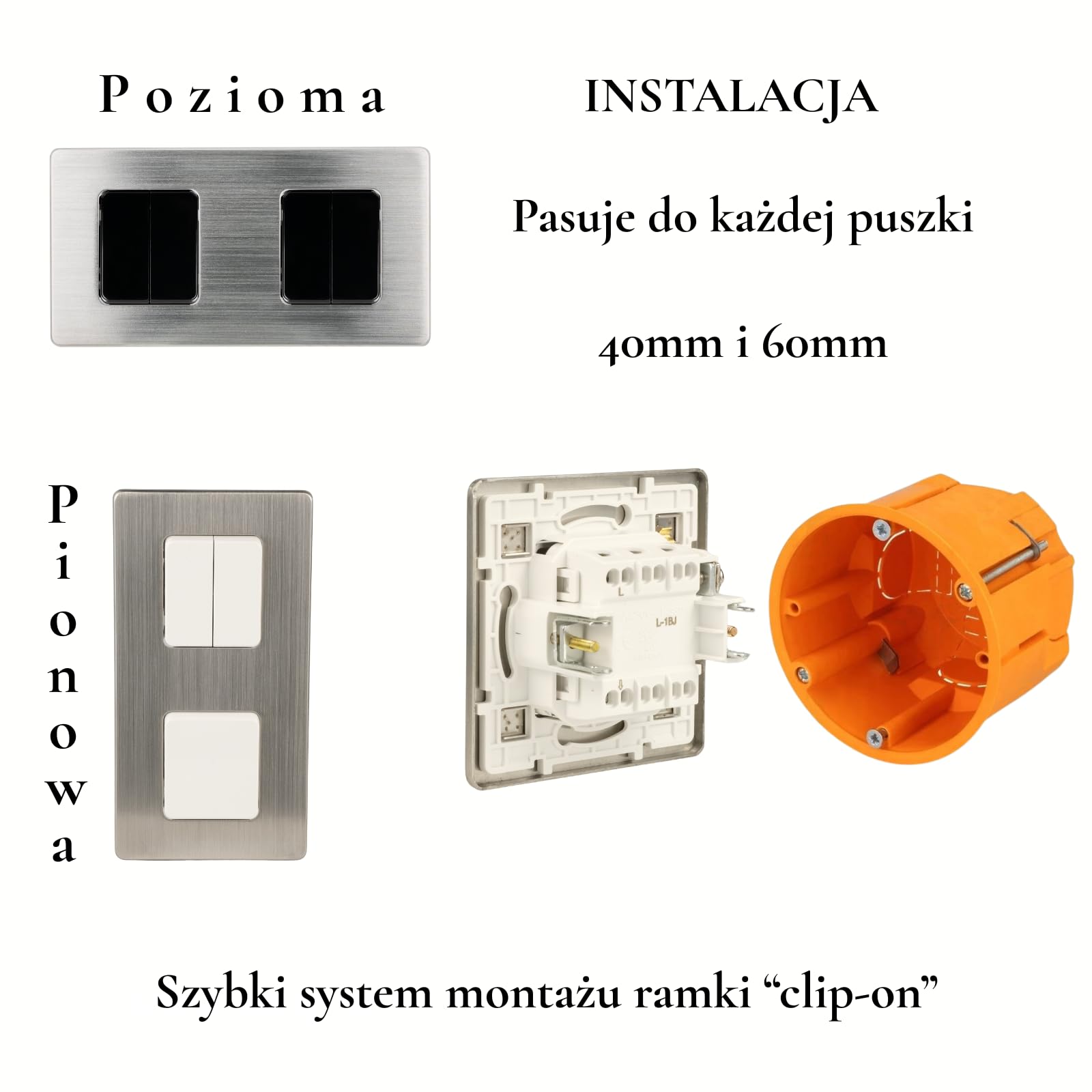 Włącznik Światła Pojedynczy Czarny Schodowy Stal Szczotkowana PVD Black