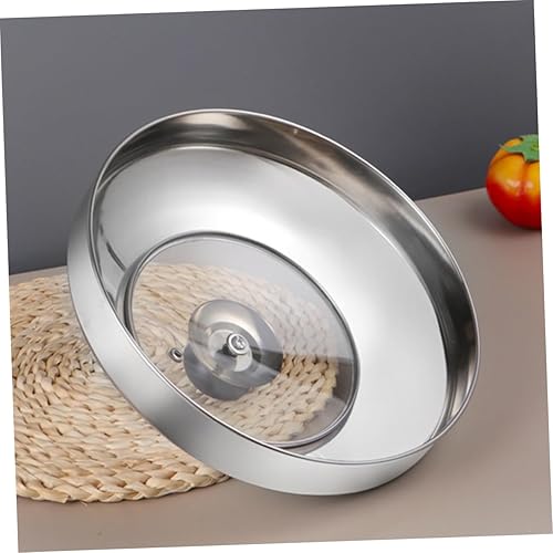 Miniatura 6 de MERRYHAPY Tapa universal para olla de acero inoxidable con vidrio templado de 10.55 pulgadas, accesorio de cocina para woks sartenes y mango de ollas