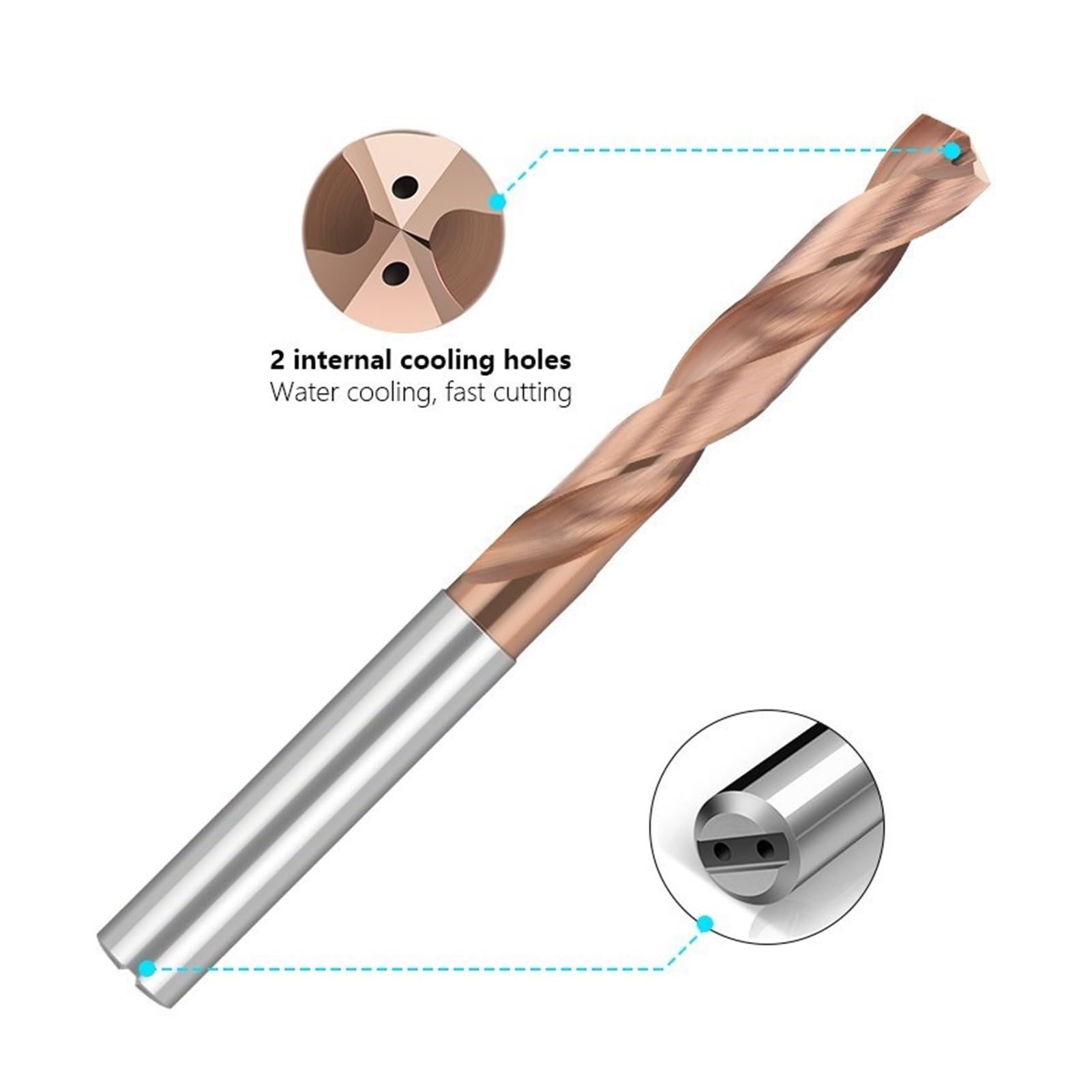 1 broca 5D 3,3-10mm de carburo acero tungsteno brocas HSS recubiertas TICN for máquina CNC trabajo Metal(8.5mm)