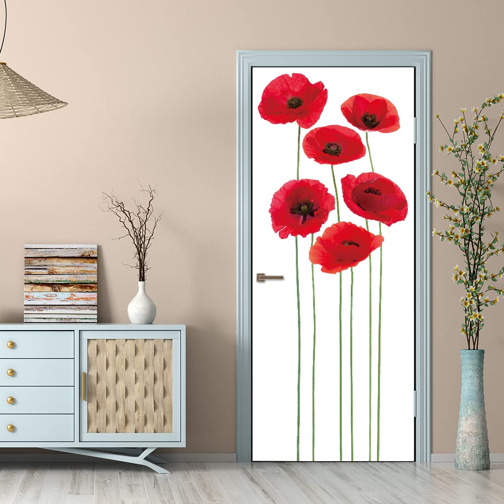 Poster porte trompe l'oeil 3D sticker mural en PVC pour cuisine et salle de bain